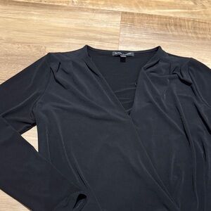 Banana Republic stretchy wrap front black top blouse